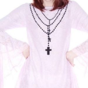 RARE WILDFOX WHITE LABEL MEXICO ROSA Rosary Goth dress Black XS